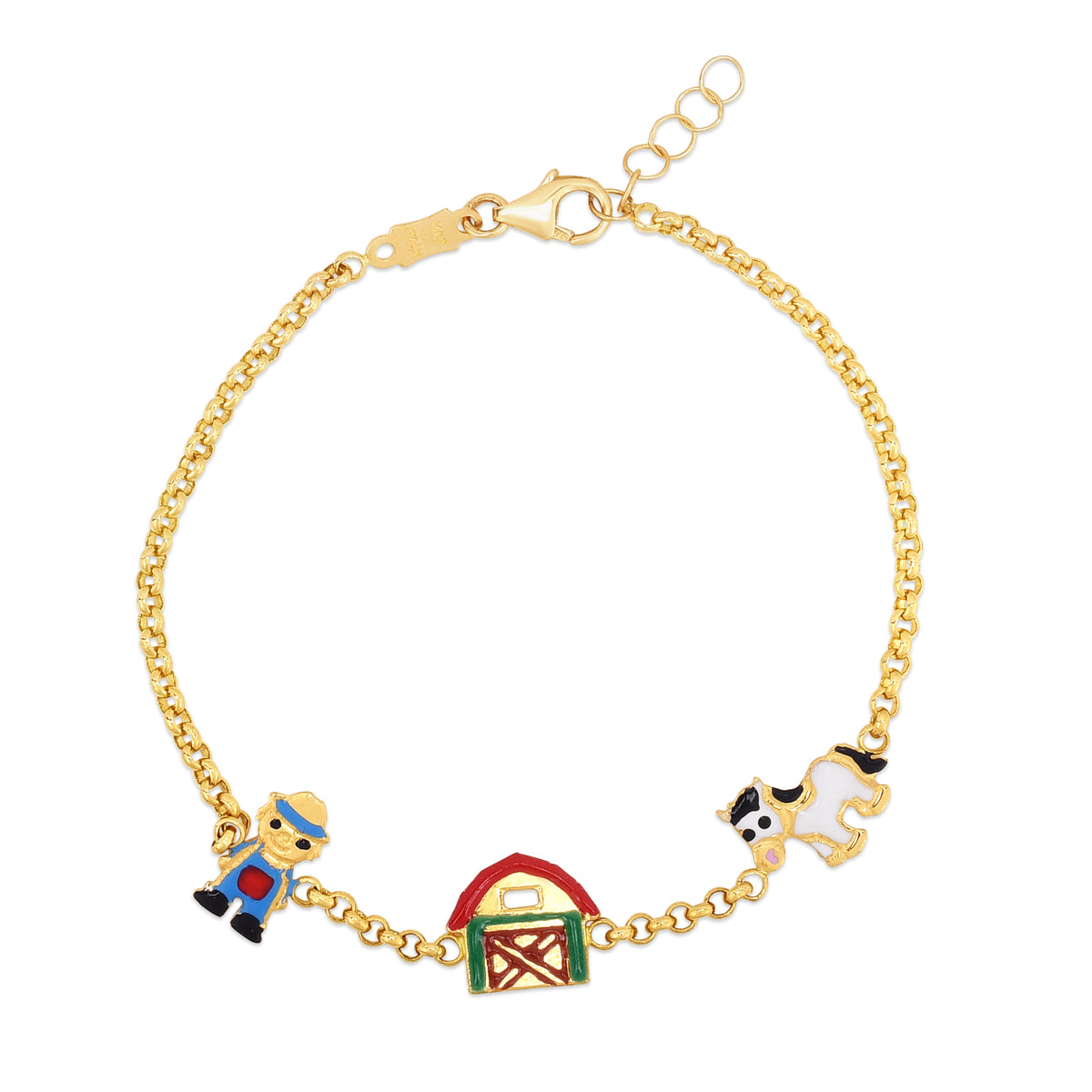 14K Gold Enamel Panda Bracelet Kevin Jewelers