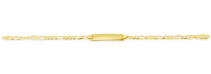 10K Yellow Gold ID Figaro Link Baby Bracelet