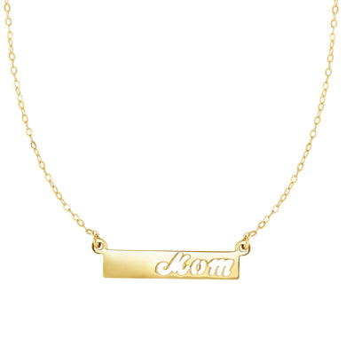14K Gold Mom Bar Necklace