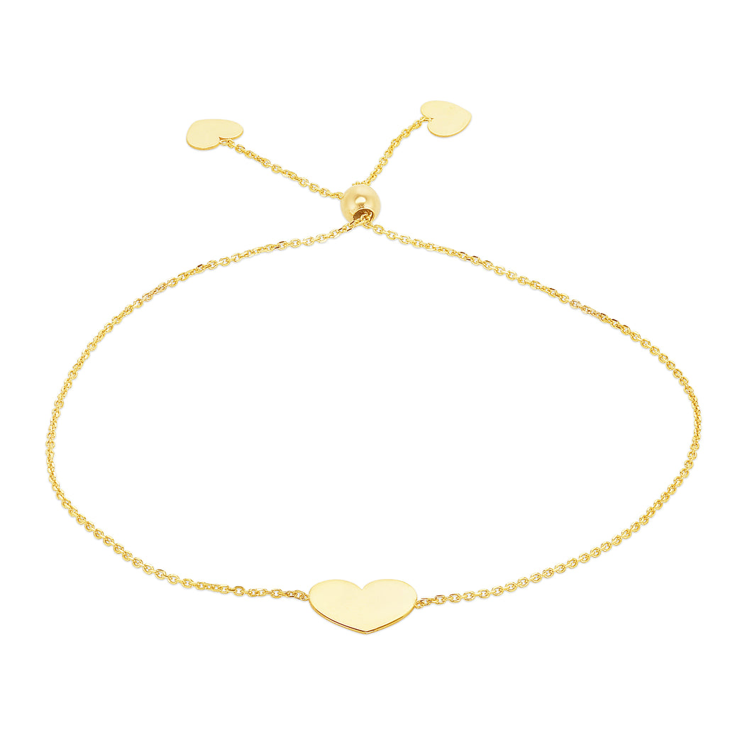 14K Gold Heart Friendship Bracelet