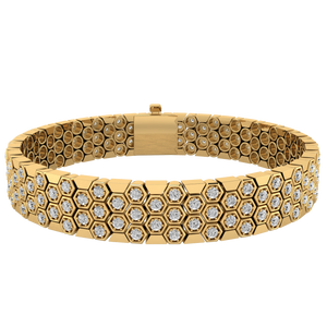 14K Yellow Gold Lab Grown Diamond 4 CT Fancy Bracelet