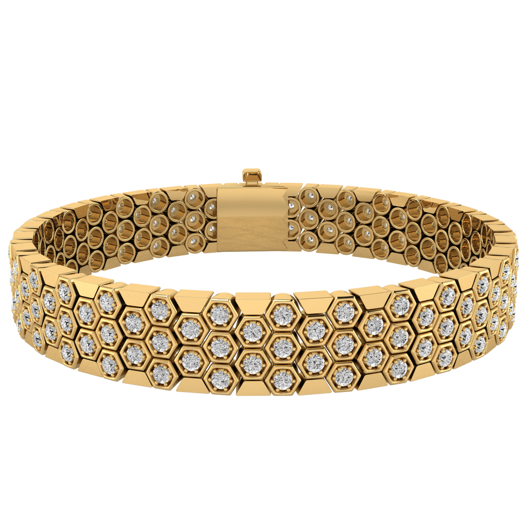 14K Yellow Gold Lab Grown Diamond 4 CT Fancy Bracelet