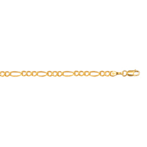 10K Gold 3.7mm 8" Figaro Chain Bracelet