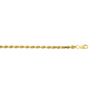 10K Gold 3.2mm Diamond Cut Lite Rope Chain