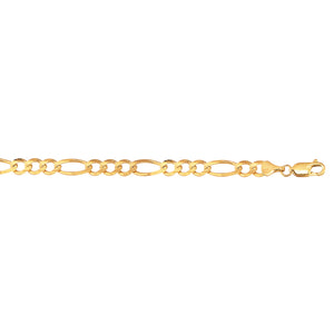 10K Gold 6.6mm Figaro Chain