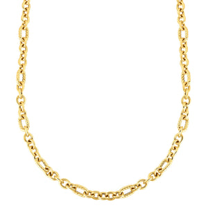 14K Gold Italian Cable Oval Link Necklace