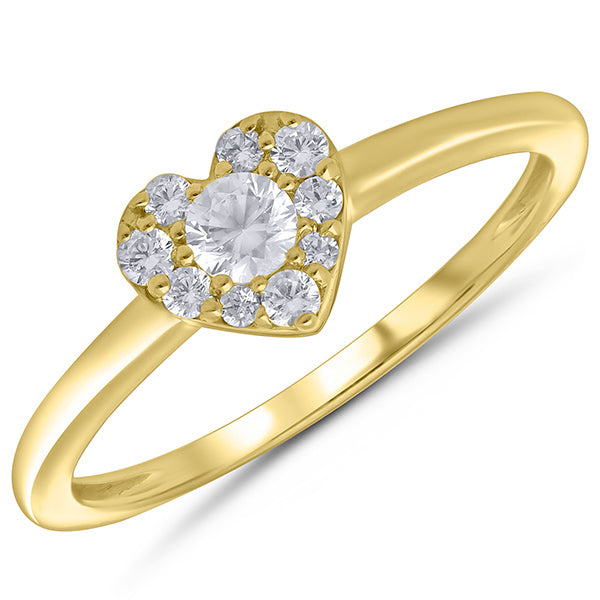 Diamond cluster clearance heart ring