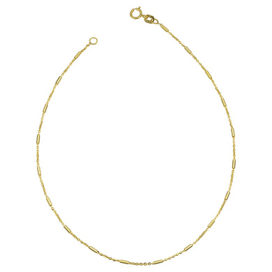 14K Yellow Gold Rolo Tube Anklet