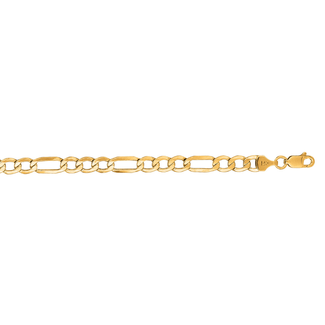 14K Gold 5.6mm Lite Figaro Chain