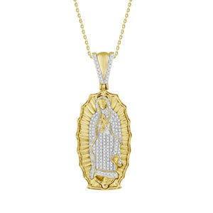 10K Yellow Gold Round Diamond 1/2CT Guadalupe Pendant