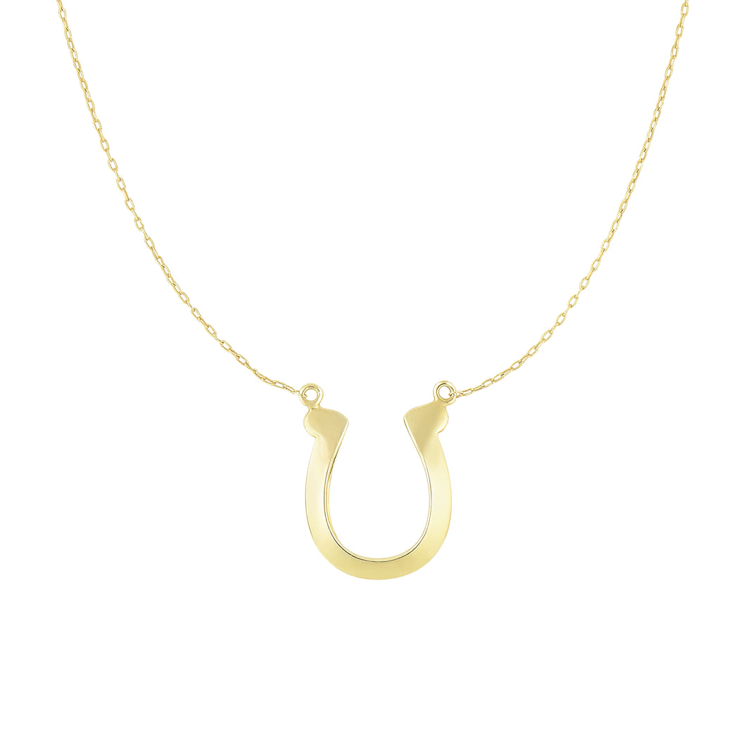 14K Gold Polished Horseshoe Necklace
