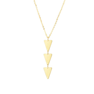 14K Gold Polished Triangle Drop Lariat Necklace