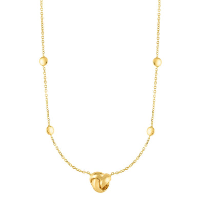 14K Gold Polished Love Knot Necklace