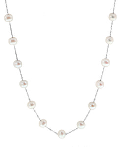 14K White Gold Fresh Water Pearl Necklace