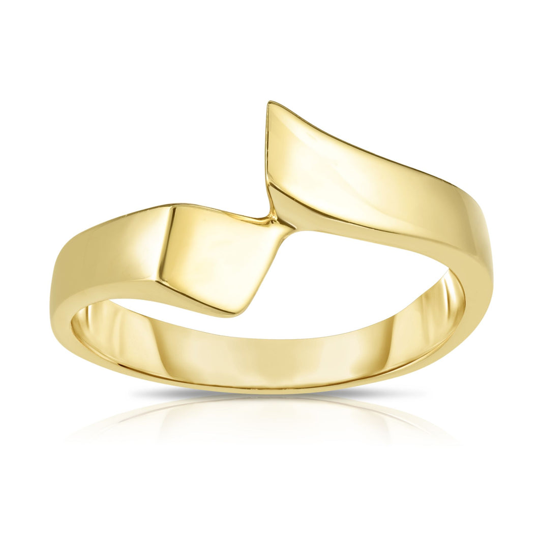 14K Gold Polished Bypass Ring
