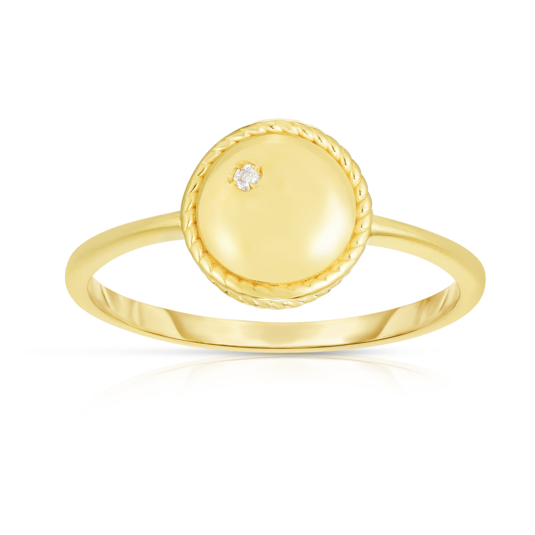 14K Gold Diamond Round Piccolini Ring