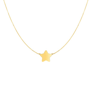 14K Gold Polished Star Necklace