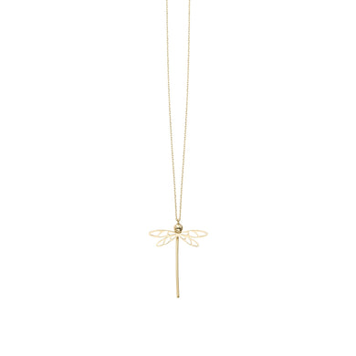 14K Gold Polished Dragonfly Necklace