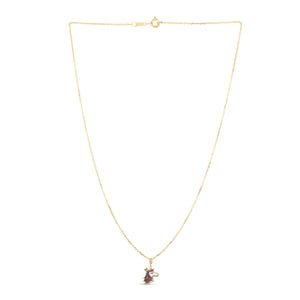 14K Gold Enamel Unicorn Necklace