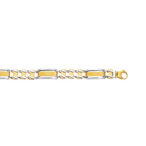 14K Two-tone Gold Railroad Link Bracelet