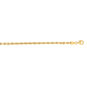 14K Gold 3mm Diamond Cut Royal Rope Chain