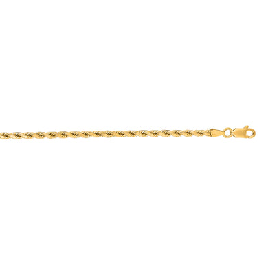 14K Gold 3.5mm Diamond Cut Royal Rope Chain