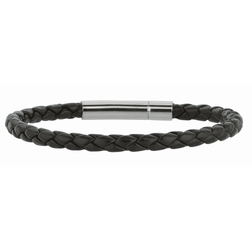Stainless Steel Braided Black Bracelet