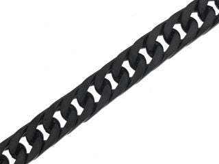Stainless Steel Matte Black Ion Plated Curb Link Bracelet
