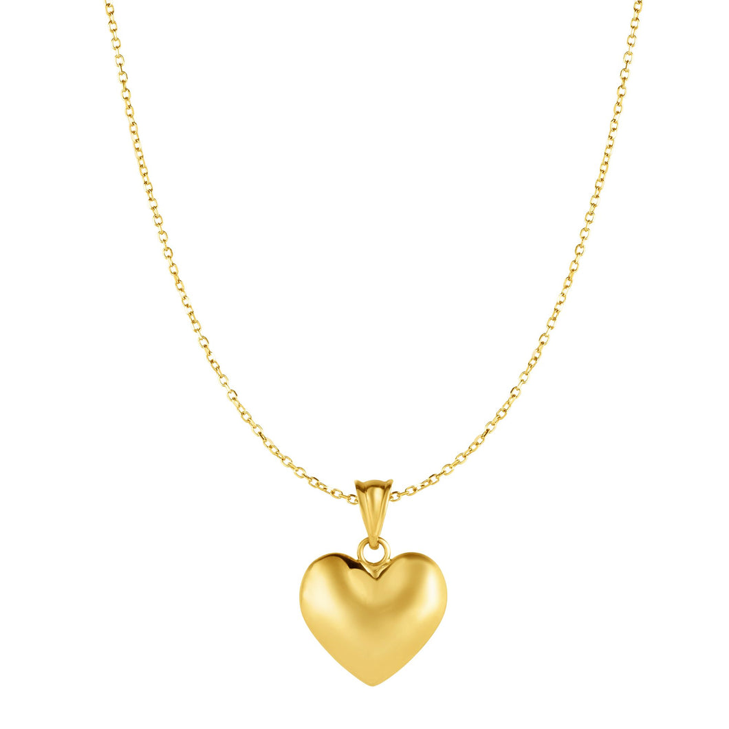 10K Gold Puffy Heart Necklace